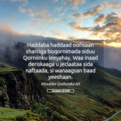 Picture 05 - Yacquub 2:8 SOM - Haddaba haddaad oofisaan sharciga boqornimada - Bible Verse Picture