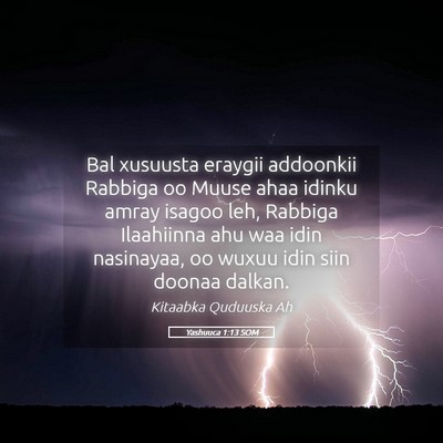 Picture 05 - Yashuuca 1:13 SOM - Bal xusuusta eraygii addoonkii Rabbiga oo Muuse - Bible Verse Picture