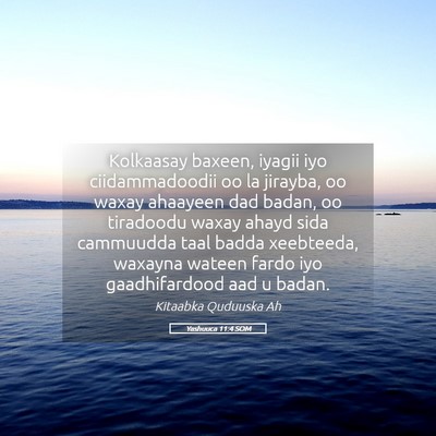 Picture 05 - Yashuuca 11:4 SOM - Kolkaasay baxeen, iyagii iyo ciidammadoodii oo la - Bible Verse Picture