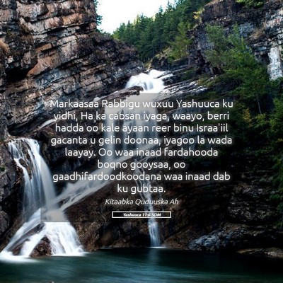 Picture 05 - Yashuuca 11:6 SOM - Markaasaa Rabbigu wuxuu Yashuuca ku yidhi, Ha ka - Bible Verse Picture