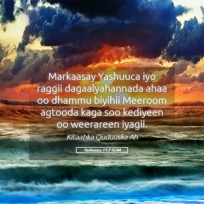 Picture 05 - Yashuuca 11:7 SOM - Markaasay Yashuuca iyo raggii dagaalyahannada - Bible Verse Picture