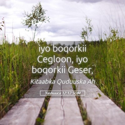 Picture 05 - Yashuuca 12:12 SOM - iyo boqorkii Cegloon, iyo boqorkii - Bible Verse Picture