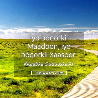 Picture 05 - Yashuuca 12:19 SOM - iyo boqorkii Maadoon, iyo boqorkii - Bible Verse Picture