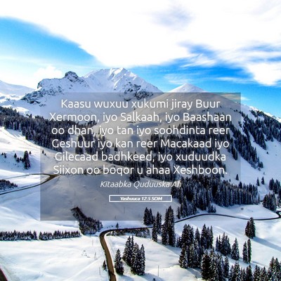 Picture 05 - Yashuuca 12:5 SOM - Kaasu wuxuu xukumi jiray Buur Xermoon, iyo - Bible Verse Picture
