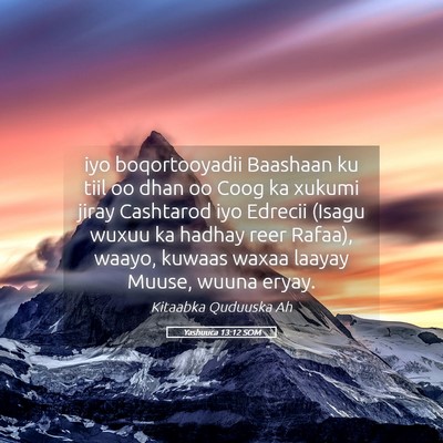Picture 05 - Yashuuca 13:12 SOM - iyo boqortooyadii Baashaan ku tiil oo dhan oo - Bible Verse Picture