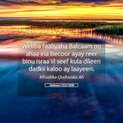 Picture 05 - Yashuuca 13:22 SOM - Weliba faaliyaha Balcaam oo ahaa ina Becoor ayay - Bible Verse Picture