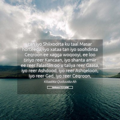 Picture 05 - Yashuuca 13:3 SOM - tan iyo Shiixoorta ku taal Masar horteeda, iyo - Bible Verse Picture