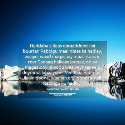 Picture 05 - Yashuuca 14:12 SOM - Haddaba sidaas daraaddeed i sii buurtan Rabbigu - Bible Verse Picture
