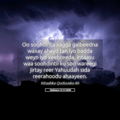 Picture 05 - Yashuuca 15:12 SOM - Oo soohdinta xagga galbeedna waxay ahayd tan iyo - Bible Verse Picture