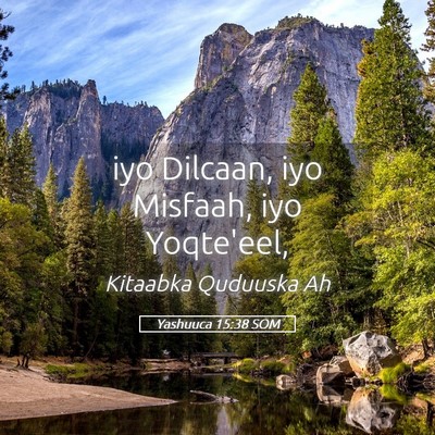 Picture 05 - Yashuuca 15:38 SOM - iyo Dilcaan, iyo Misfaah, iyo - Bible Verse Picture