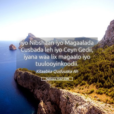 Picture 05 - Yashuuca 15:62 SOM - iyo Nibshaan iyo Magaalada Cusbada leh iyo Ceyn - Bible Verse Picture