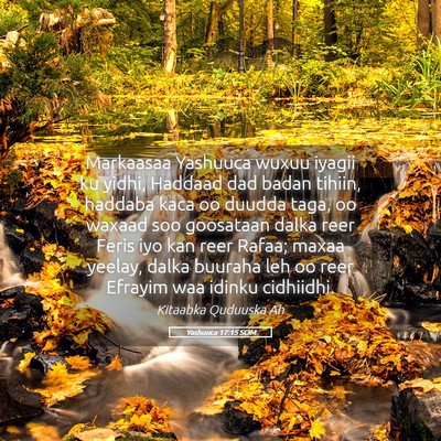 Picture 05 - Yashuuca 17:15 SOM - Markaasaa Yashuuca wuxuu iyagii ku yidhi, Haddaad - Bible Verse Picture
