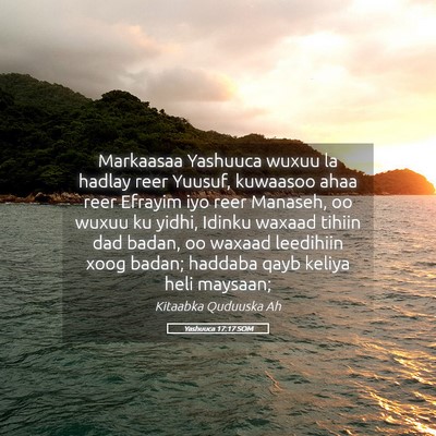 Picture 05 - Yashuuca 17:17 SOM - Markaasaa Yashuuca wuxuu la hadlay reer Yuusuf, - Bible Verse Picture