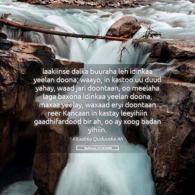 Picture 05 - Yashuuca 17:18 SOM - laakiinse dalka buuraha leh idinkaa yeelan doona; - Bible Verse Picture