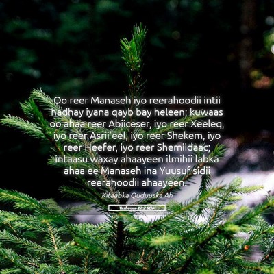 Picture 05 - Yashuuca 17:2 SOM - Oo reer Manaseh iyo reerahoodii intii hadhay - Bible Verse Picture
