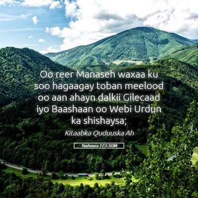 Picture 05 - Yashuuca 17:5 SOM - Oo reer Manaseh waxaa ku soo hagaagay toban - Bible Verse Picture