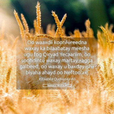 Picture 05 - Yashuuca 18:15 SOM - Oo waaxdii koonfureedna waxay ka bilaabatay - Bible Verse Picture