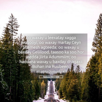 Picture 05 - Yashuuca 18:17 SOM - oo waxay u leexatay xagga woqooyi, oo waxay - Bible Verse Picture