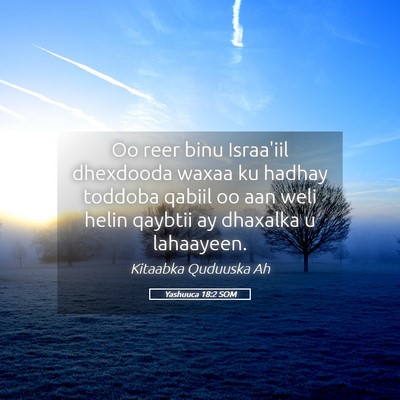 Picture 05 - Yashuuca 18:2 SOM - Oo reer binu Israa'iil dhexdooda waxaa ku hadhay - Bible Verse Picture