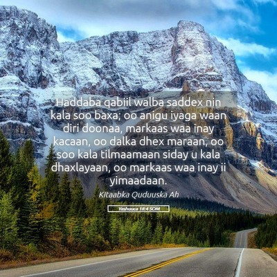 Picture 05 - Yashuuca 18:4 SOM - Haddaba qabiil walba saddex nin kala soo baxa; oo - Bible Verse Picture