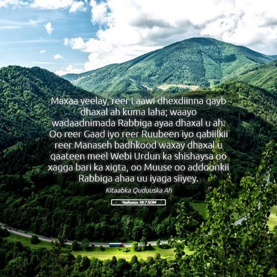 Picture 05 - Yashuuca 18:7 SOM - Maxaa yeelay, reer Laawi dhexdiinna qayb dhaxal - Bible Verse Picture