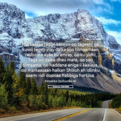 Picture 05 - Yashuuca 18:8 SOM - Markaasaa raggii kaceen oo tageen; oo kuwii tegey - Bible Verse Picture