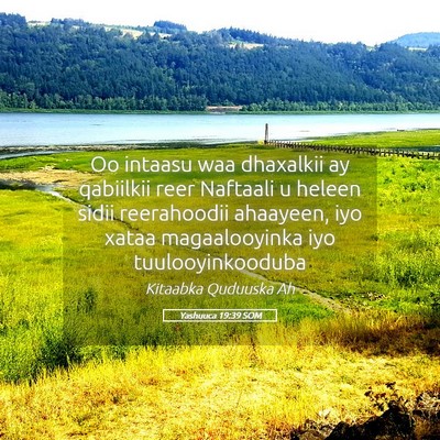 Picture 05 - Yashuuca 19:39 SOM - Oo intaasu waa dhaxalkii ay qabiilkii reer - Bible Verse Picture