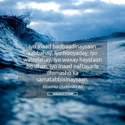 Picture 05 - Yashuuca 2:13 SOM - iyo inaad badbaadinaysaan aabbahay, iyo hooyaday, - Bible Verse Picture