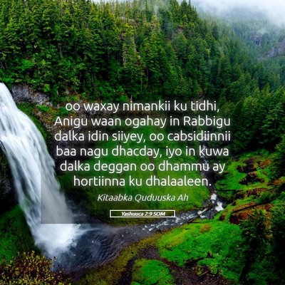 Picture 05 - Yashuuca 2:9 SOM - oo waxay nimankii ku tidhi, Anigu waan ogahay in - Bible Verse Picture