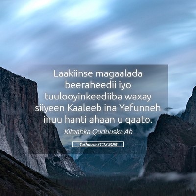 Picture 05 - Yashuuca 21:12 SOM - Laakiinse magaalada beeraheedii iyo - Bible Verse Picture