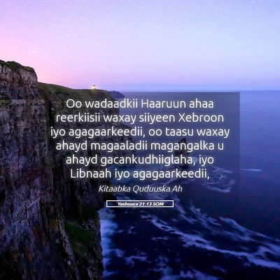 Picture 05 - Yashuuca 21:13 SOM - Oo wadaadkii Haaruun ahaa reerkiisii waxay - Bible Verse Picture