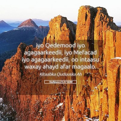 Picture 05 - Yashuuca 21:37 SOM - iyo Qedemood iyo agagaarkeedii, iyo Mefacad iyo - Bible Verse Picture