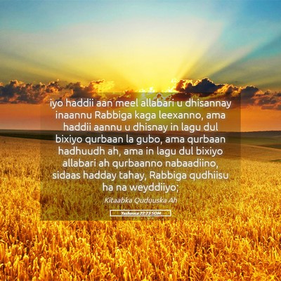 Picture 05 - Yashuuca 22:23 SOM - iyo haddii aan meel allabari u dhisannay inaannu - Bible Verse Picture