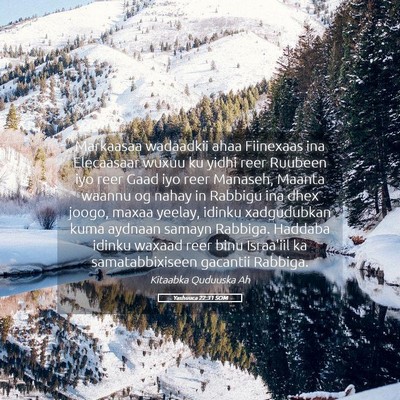 Picture 05 - Yashuuca 22:31 SOM - Markaasaa wadaadkii ahaa Fiinexaas ina Elecaasaar - Bible Verse Picture