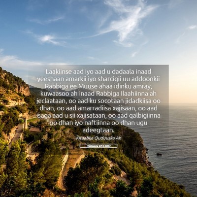 Picture 05 - Yashuuca 22:5 SOM - Laakiinse aad iyo aad u dadaala inaad yeeshaan - Bible Verse Picture