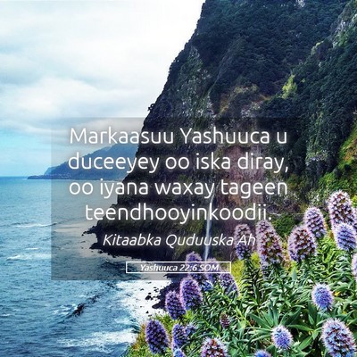 Picture 05 - Yashuuca 22:6 SOM - Markaasuu Yashuuca u duceeyey oo iska diray, oo - Bible Verse Picture