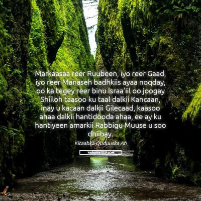 Picture 05 - Yashuuca 22:9 SOM - Markaasaa reer Ruubeen, iyo reer Gaad, iyo reer - Bible Verse Picture