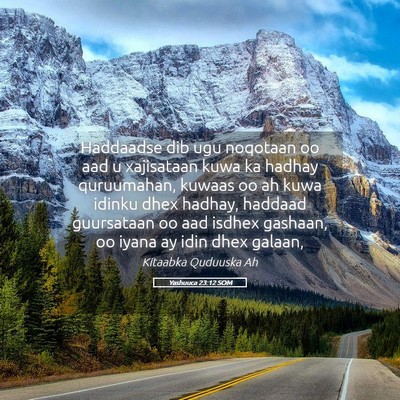 Picture 05 - Yashuuca 23:12 SOM - Haddaadse dib ugu noqotaan oo aad u xajisataan - Bible Verse Picture