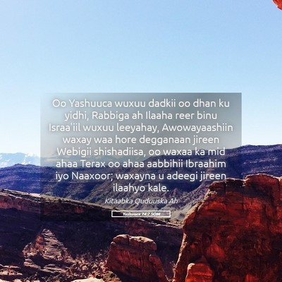 Picture 05 - Yashuuca 24:2 SOM - Oo Yashuuca wuxuu dadkii oo dhan ku yidhi, - Bible Verse Picture