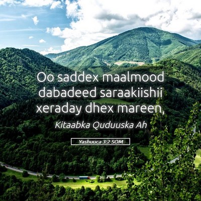 Picture 05 - Yashuuca 3:2 SOM - Oo saddex maalmood dabadeed saraakiishii xeraday - Bible Verse Picture