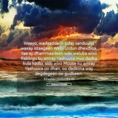 Picture 05 - Yashuuca 4:10 SOM - Waayo, wadaaddadii siday sanduuqa waxay istaageen - Bible Verse Picture