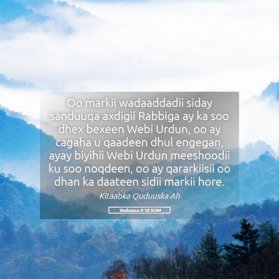 Picture 05 - Yashuuca 4:18 SOM - Oo markii wadaaddadii siday sanduuqa axdigii - Bible Verse Picture