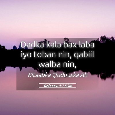 Picture 05 - Yashuuca 4:2 SOM - Dadka kala bax laba iyo toban nin, qabiil walba - Bible Verse Picture