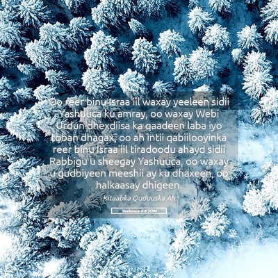 Picture 05 - Yashuuca 4:8 SOM - Oo reer binu Israa'iil waxay yeeleen sidii - Bible Verse Picture
