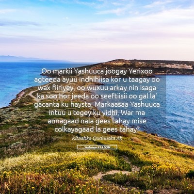 Picture 05 - Yashuuca 5:13 SOM - Oo markii Yashuuca joogay Yerixoo agteeda ayuu - Bible Verse Picture