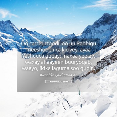 Picture 05 - Yashuuca 5:7 SOM - Oo carruurtoodii oo uu Rabbigu meeshoodii ka - Bible Verse Picture