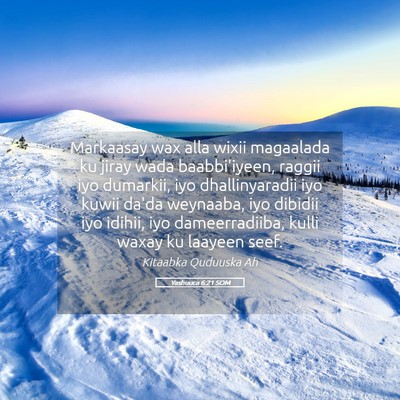 Picture 05 - Yashuuca 6:21 SOM - Markaasay wax alla wixii magaalada ku jiray wada - Bible Verse Picture