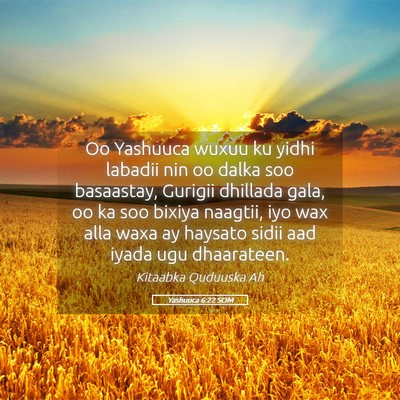 Picture 05 - Yashuuca 6:22 SOM - Oo Yashuuca wuxuu ku yidhi labadii nin oo dalka - Bible Verse Picture
