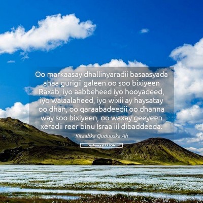 Picture 05 - Yashuuca 6:23 SOM - Oo markaasay dhallinyaradii basaasyada ahaa - Bible Verse Picture