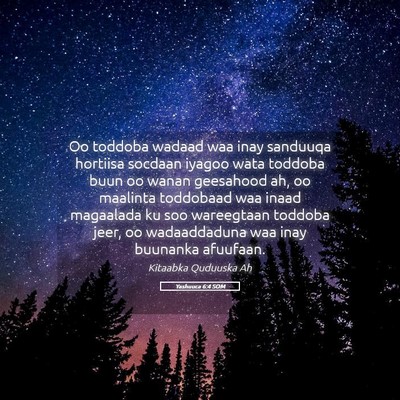 Picture 05 - Yashuuca 6:4 SOM - Oo toddoba wadaad waa inay sanduuqa hortiisa - Bible Verse Picture
